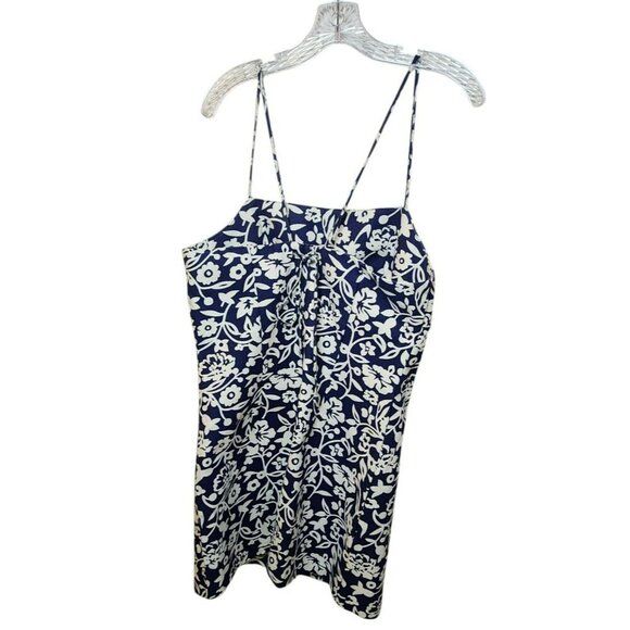 La Belle Fashions Inc Dress Size 11 Navy White Floral Cotton USA Made Vintage - Picture 4 of 5